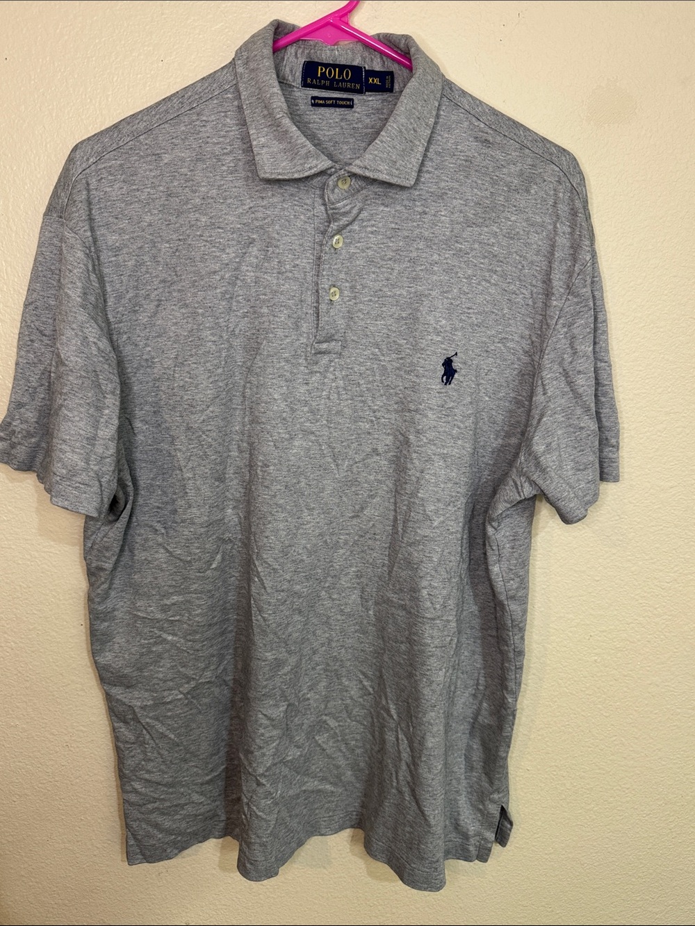 Polo by Ralph Lauren Light Gray Heather Polo with Navy Logo